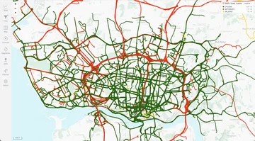 MTL Explorer map coloring the same GPS archive by activity type with a legend for cycling, motorized, and on foot tracks
