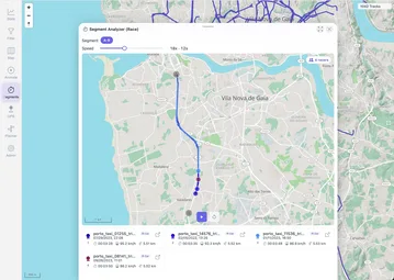 MTL Explorer segment replay map with multiple attempts
